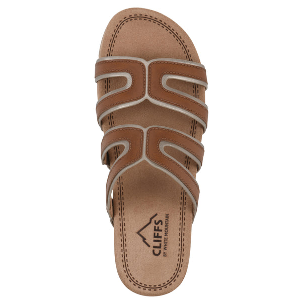 Summit By White Mountain Tinarose Sandal - Cognac With Pale Gold