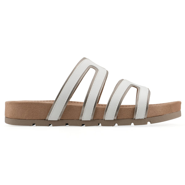 Summit By White Mountain Tinarose Sandal - White With Pale Gold
