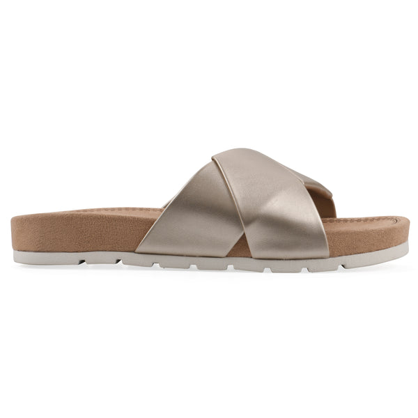 Summit By White Mountain Tincie Sandal - Pale Gold Metallic