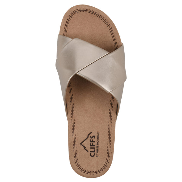 Summit By White Mountain Tincie Sandal - Pale Gold Metallic
