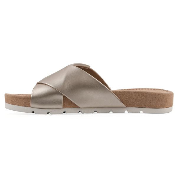 Summit By White Mountain Tincie Sandal - Pale Gold Metallic