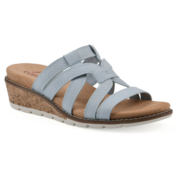 summit by white mountain Tinisha Heeled Sandal - Light Blue