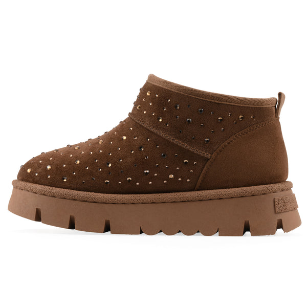 Summit By White Mountain Tomas Bootie - Chestnut Faux Suede