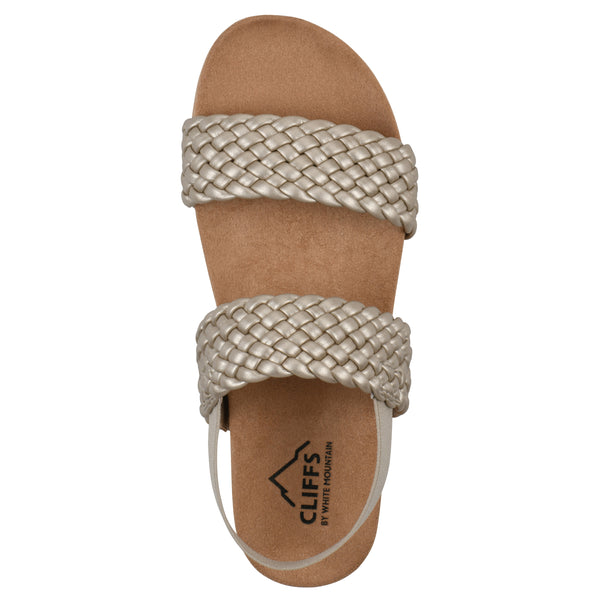 Summit By White Mountain Treat Sandal - Platino Metallic