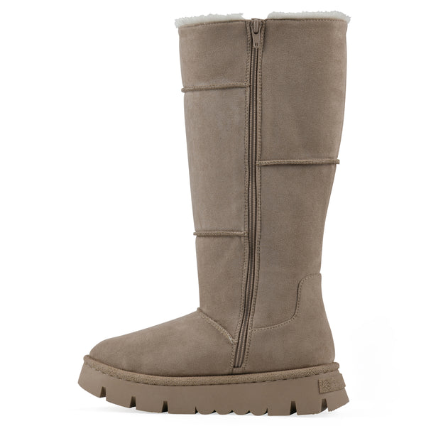Summit By White Mountain Tru Boot - Dark Beige Faux Suede