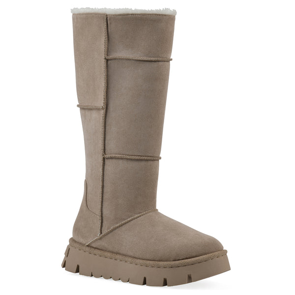 summit by white mountain Tru Boot - Dark Beige Faux Suede