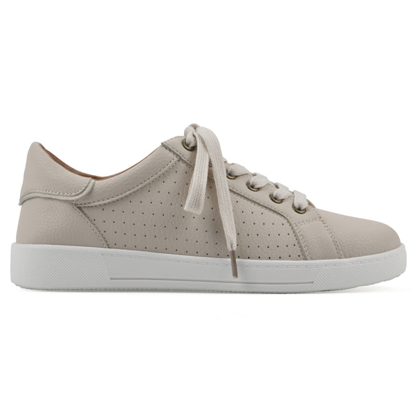Summit By White Mountain Uniform Sneaker - Bone Faux Leather