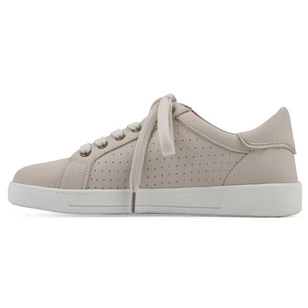 Summit By White Mountain Uniform Sneaker - Bone Faux Leather