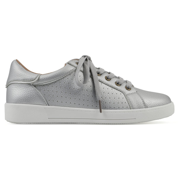 Summit By White Mountain Uniform Sneaker - Silver Faux Leather
