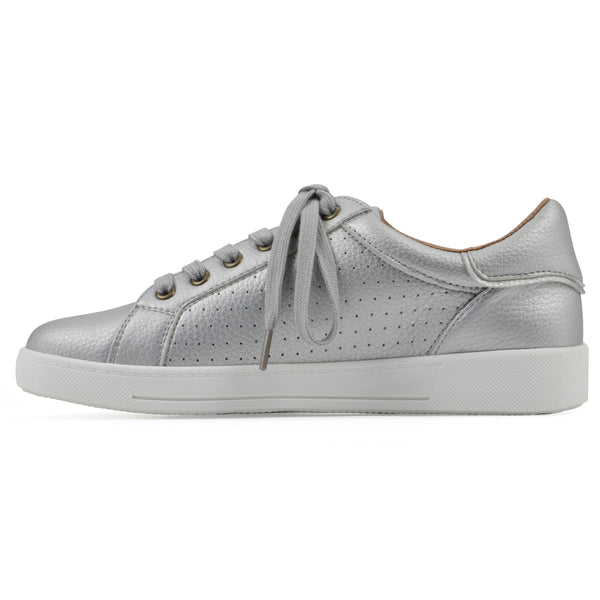Summit By White Mountain Uniform Sneaker - Silver Faux Leather