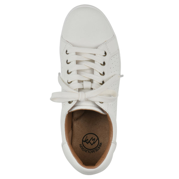 Summit By White Mountain Uniform Sneaker - White Faux Leather
