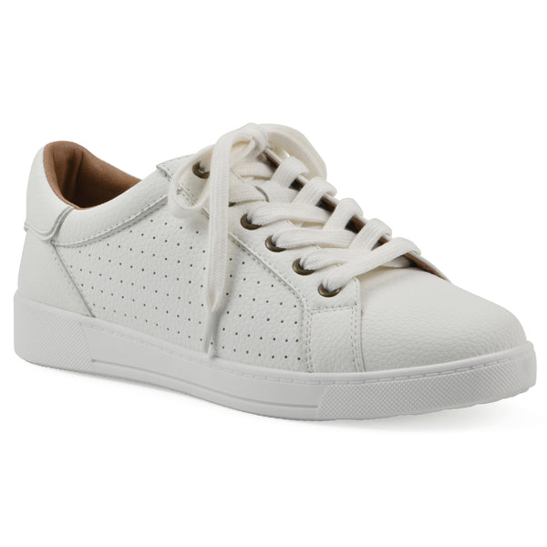 summit by white mountain Uniform Sneaker - White Faux Leather