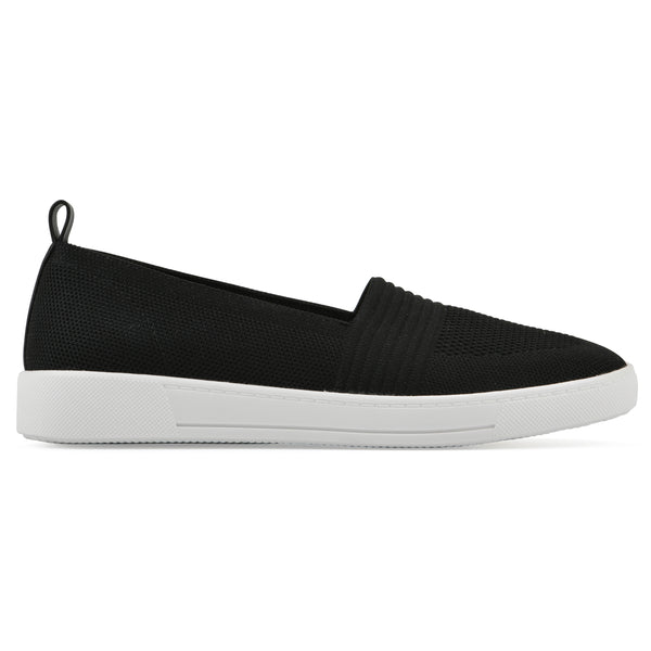 Summit By White Mountain Upright Sneaker - Black Knit Fabric