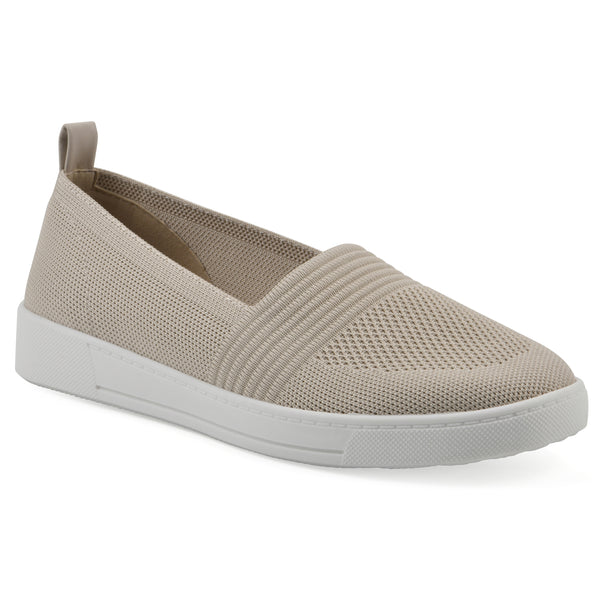 summit by white mountain Upright Sneaker - Taupe Knit Fabric