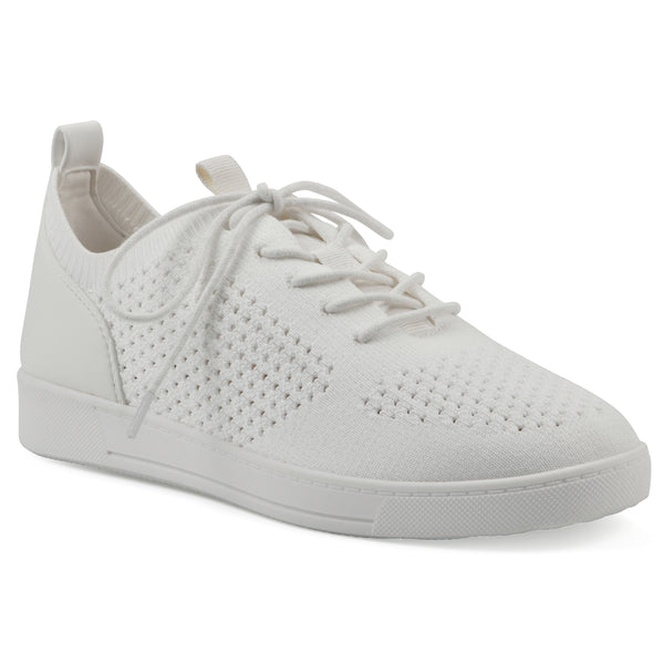 summit by white mountain Upscale Sneaker - White Fabric