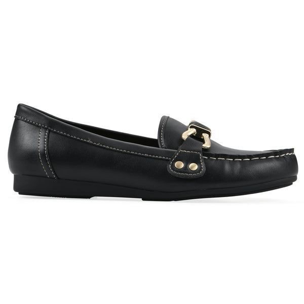Summit By White Mountain Wayside Loafer - Black Faux Leather