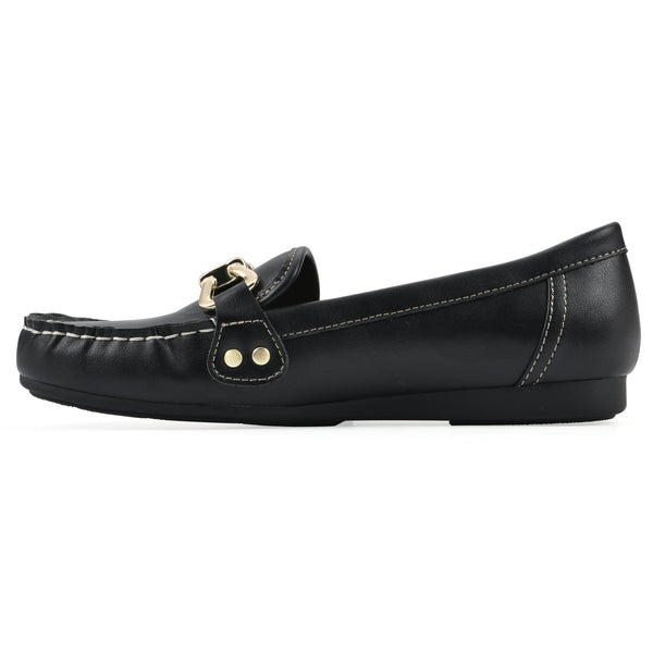Summit By White Mountain Wayside Loafer - Black Faux Leather