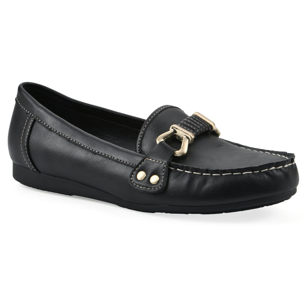 summit by white mountain Wayside Loafer - Black Faux Leather
