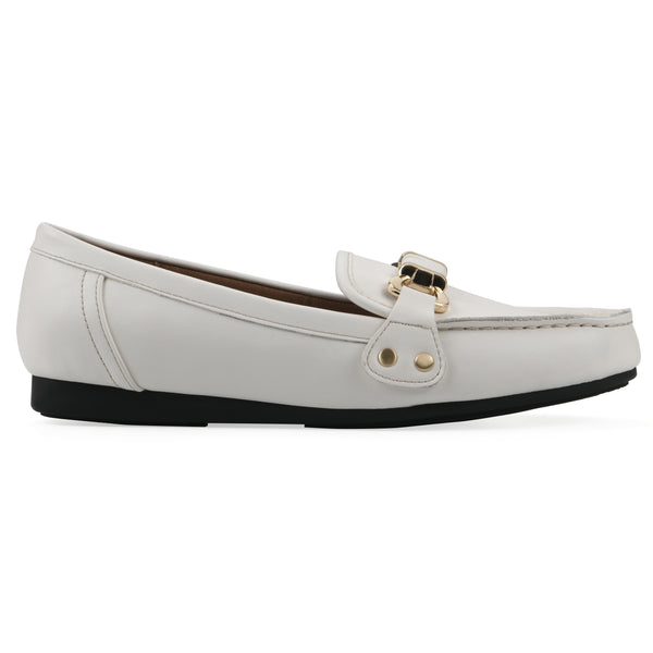 Summit By White Mountain Wayside Loafer - White Faux Leather