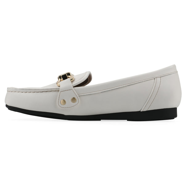 Summit By White Mountain Wayside Loafer - White Faux Leather