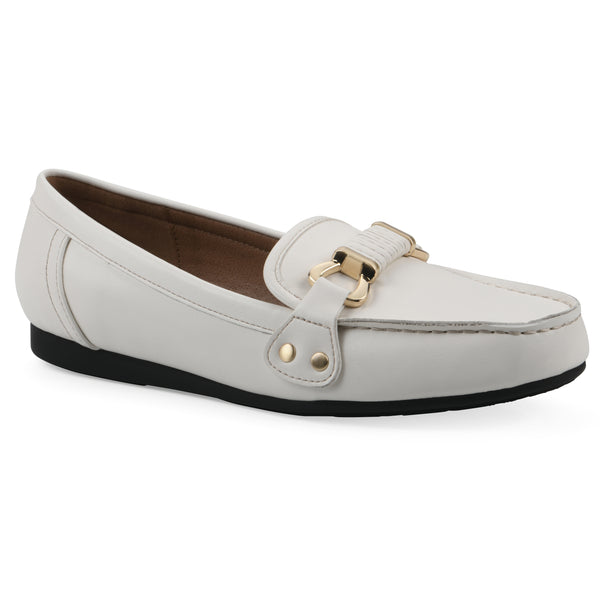 summit by white mountain Wayside Loafer - White Faux Leather
