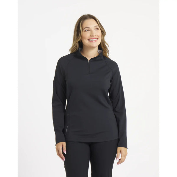 sun mountain Women's Tech Quarter-Zip Black