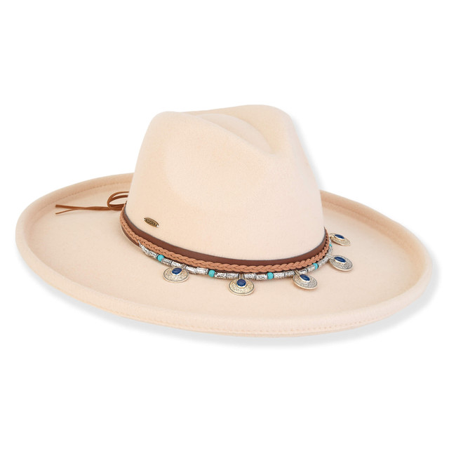 Sun N Sand ADORA | Fallon | Women's Poly Felt Safari Faux Leather With Silver Charms | AD1581