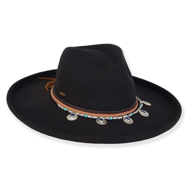Sun N Sand ADORA | Fallon | Women's Poly Felt Safari Faux Leather With Silver Charms | AD1581