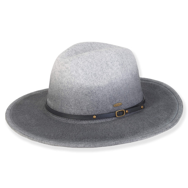 Sun N Sand ADORA | Flint | Women's Poly Felt Safari Faux Leather Trim | AD1582