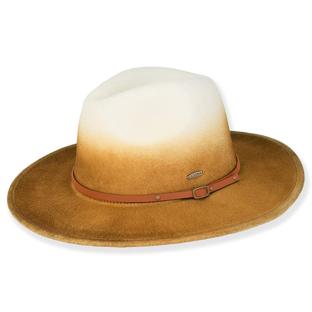 sun n sand ADORA | Flint | Women's Poly Felt Safari Faux Leather Trim | AD1582