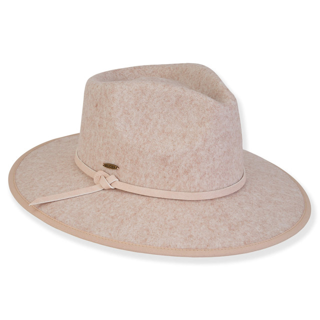 sun n sand ADORA | Hazal | Women's Poly Felt Safari Faux Leather Trim | AD1577