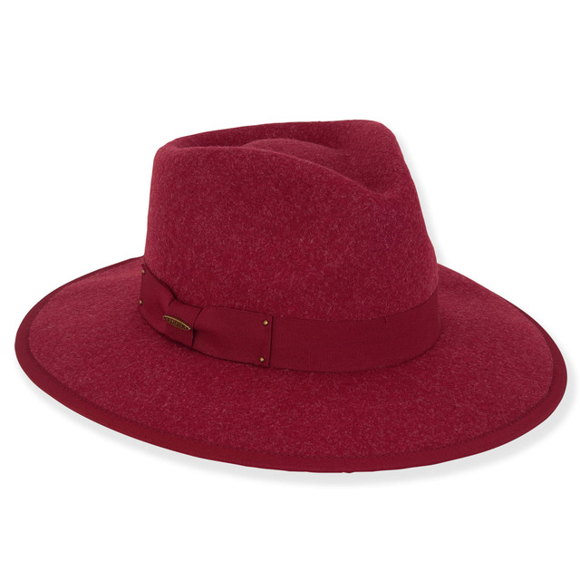 Sun N Sand Arlet | Women's Poly Faux Felt Safari Grosgrain Studs Bow & Brim Edge | AD1569