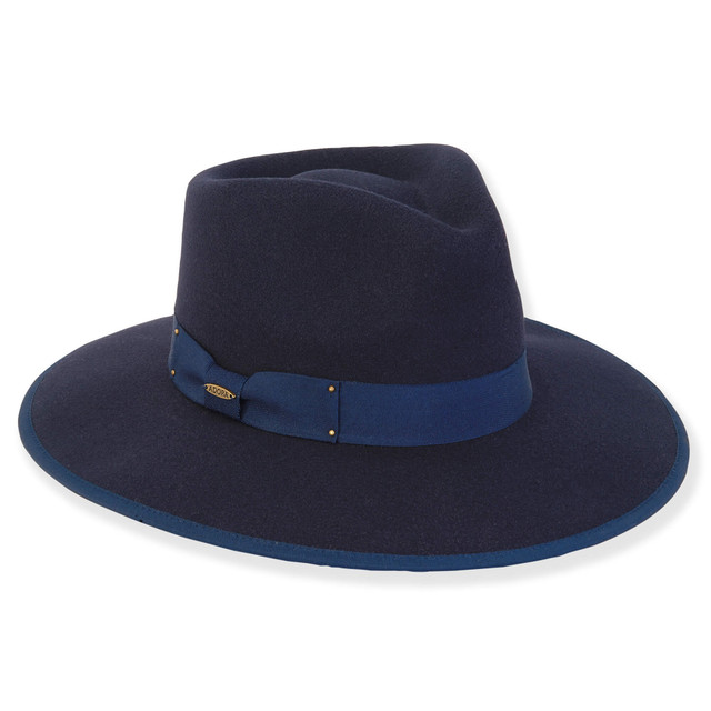 Sun N Sand Arlet | Women's Poly Faux Felt Safari Grosgrain Studs Bow & Brim Edge | AD1569