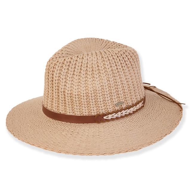 Sun N Sand Aurelia | Women's Poly Fabric Safari Faux Leather Trim | AD1612