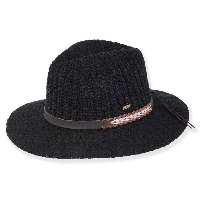 sun n sand Aurelia | Women's Poly Fabric Safari Faux Leather Trim | AD1612