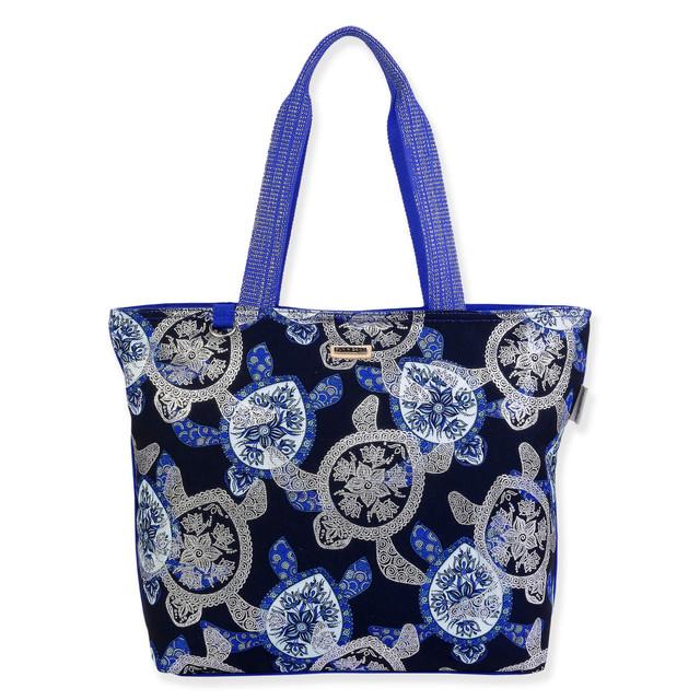 sun n sand Blue Shoulder Tote Layered Turtles | SNS6880 B