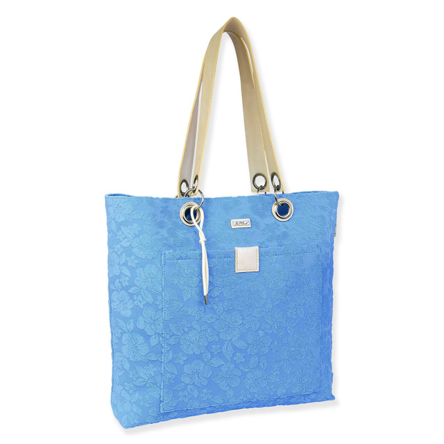 Sun N Sand Blue Terry/Polyester Shoulder Tote | CE6615 B