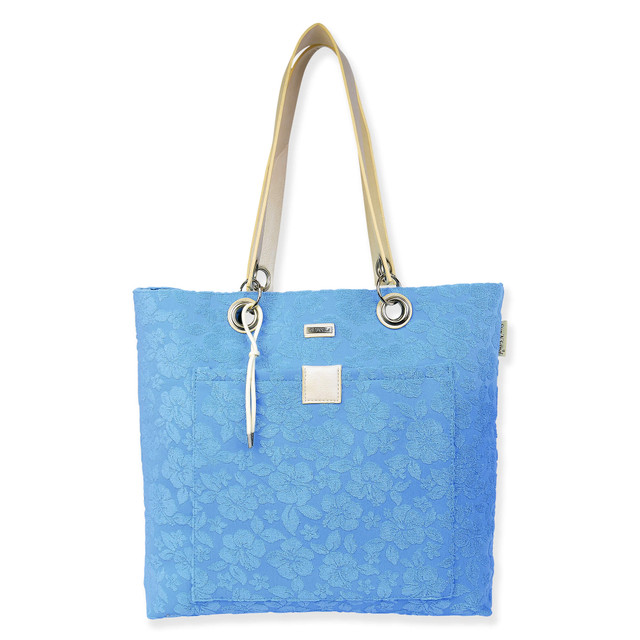 sun n sand Blue Terry/Polyester Shoulder Tote | CE6615 B