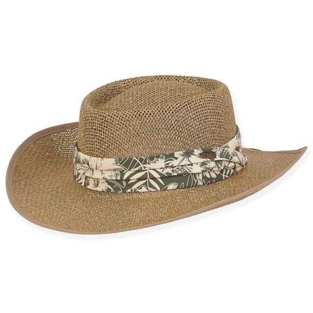 sun n sand Candlemas | Men's Paper Straw Gambler Hat | HTT1129