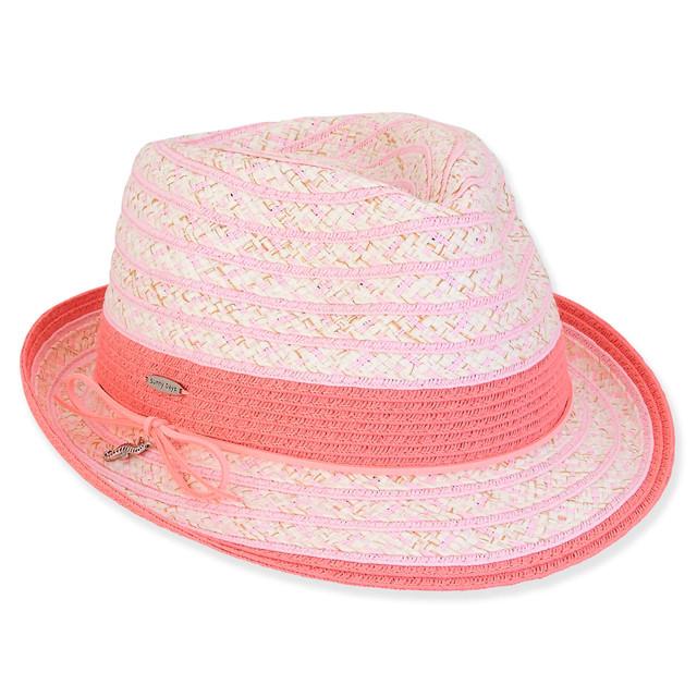 sun n sand Charlotte | Young Girl Paper Braid Fedora Hat | HK478