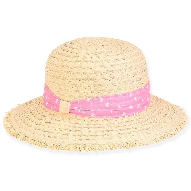 sun n sand Chloe | Young Girl Paper Straw Bucket Hat | HK445