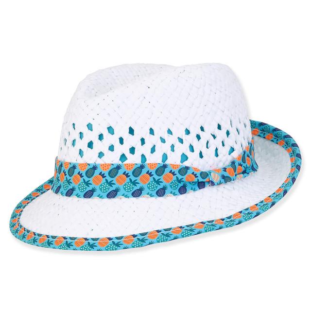 sun n sand Christopher | Infant Boy Paper Straw Fedora Hat | HK486