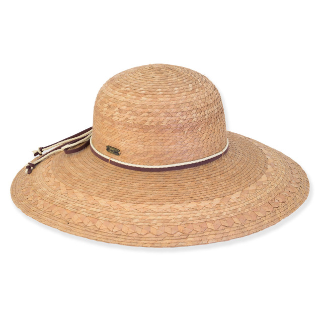 sun n sand Claire | Women's Natural Palm Straw Floppy Hat | HH3176