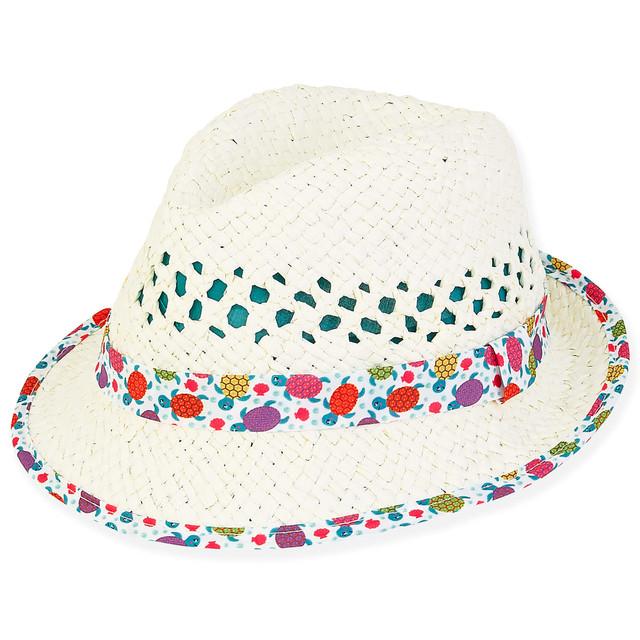 sun n sand Cora | Infant Girl Paper Straw Fedora Hat | HK468