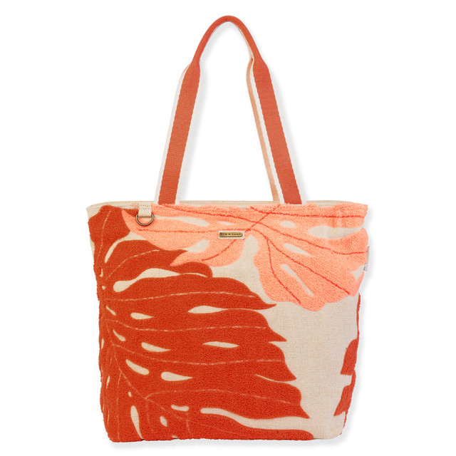 sun n sand Coral Leaves Shoulder Tote Bold Monstera | SNS6600 B