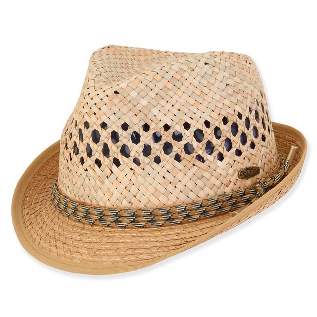 sun n sand Daniel | Men's Rush Straw Fedora Hat | HTT1174