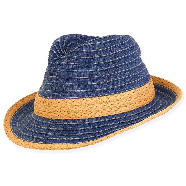 sun n sand Emilio | Young Boy Paper Straw Fedora Hat | HK459