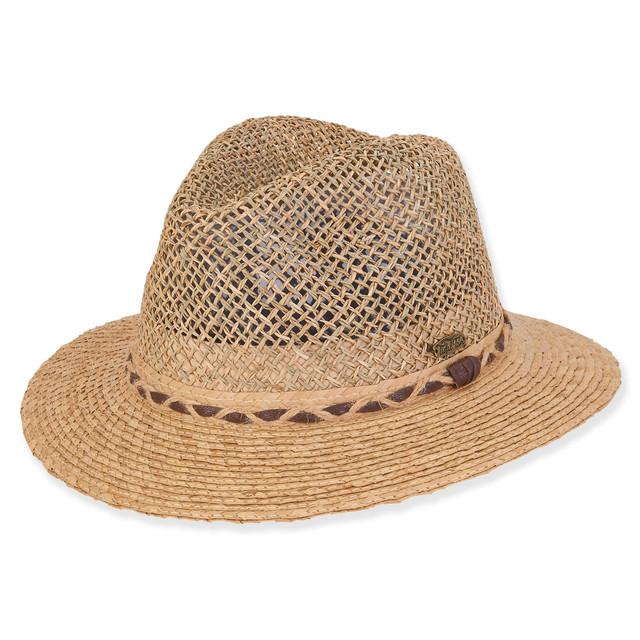 sun n sand Ethan | Men's Palm Straw Safari Hat | HTT1188