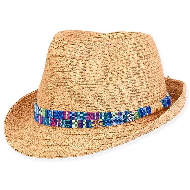 sun n sand Ethan | Young Boy Paper Braid Fedora Hat | HK454