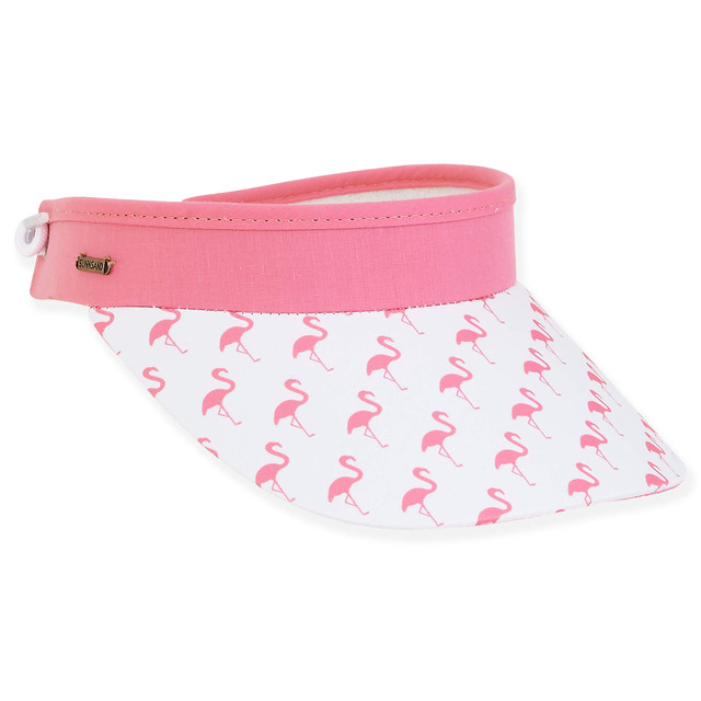 sun n sand Flamingos | Women's Spring Coil Sun Visor | HH2908